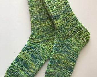 Knitted Women's Socks, tgknits Hand Dyed, Hand Cranked