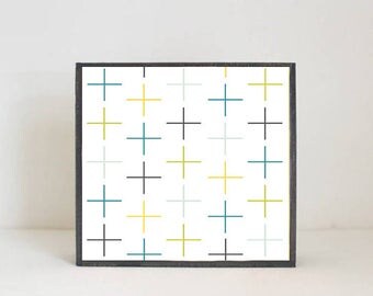 geometric nursery art, cross, plus nursery art, gender neutral baby, children wall decor, geometric prints, nursery decor, redtilestudio