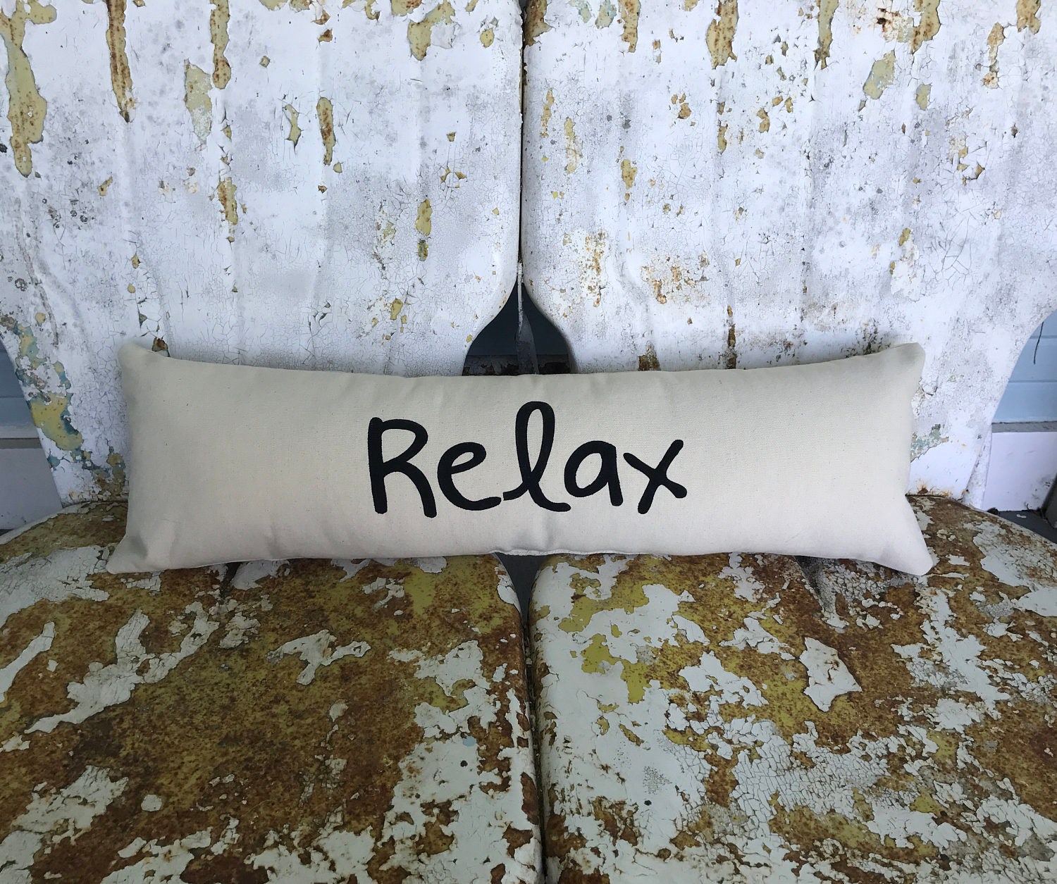 RELAX Long Bed Pillow in Cream Accent Pillow Custom Colors