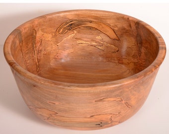Large Wood Bowl, Handturned Bowl, Ambrosia Maple, Salad Bowl, Food Safe, Wedding Gift