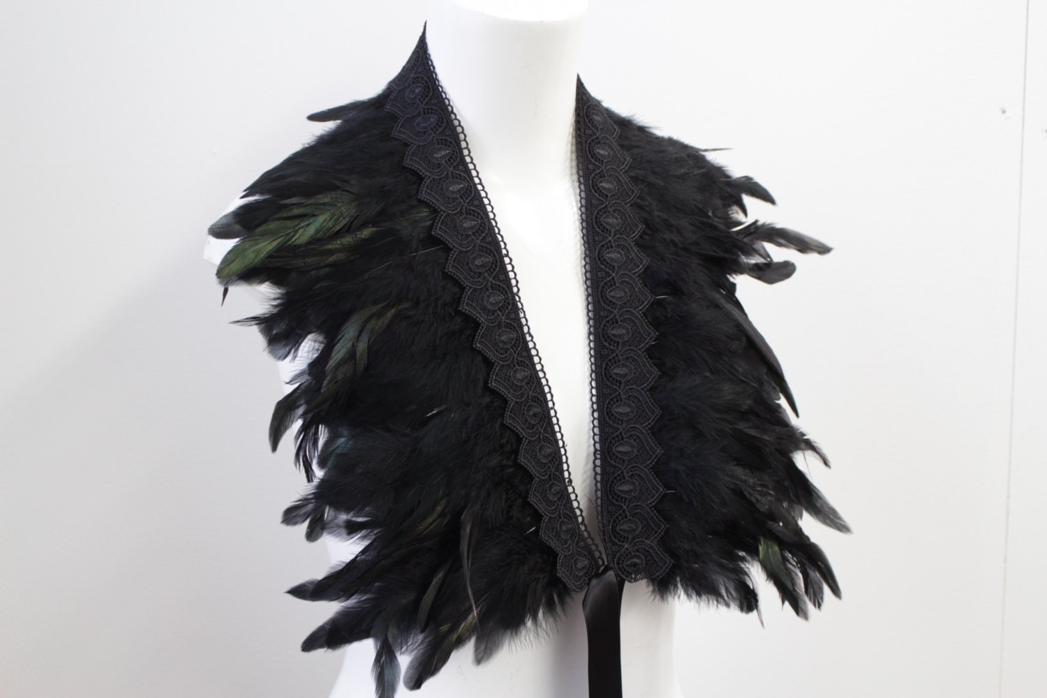 Feather Shawl Feather Cape Black Feathers Black Lace