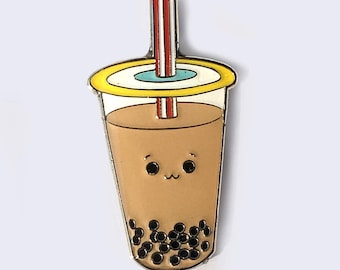Boba Bubble Tea Milk Tea Enamel Pin - Asian Popular Culture