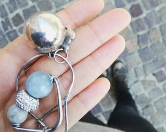 Ring necklace, Wire wrapped necklace, pendant necklace, chain necklace, long necklace, Statement necklace, gemstone necklace