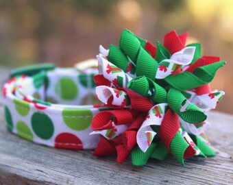 Christmas Dog Collar, Present Dog Collar, Polka Dot Dog Collar, Red Dog Collar, Dog Collar Bow, Christmas Present Dog Collar, Green Collar