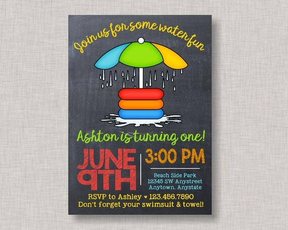 splash party invitation splash pad invitation splash pad party summer birthday in the park flyer