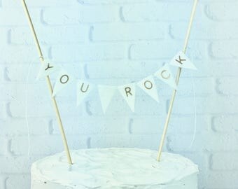 Sei un grande regalo di Banner, Banner bianco Mini Cake, torta per geologo, compleanno di amante del Rock, Birthday Cake Topper