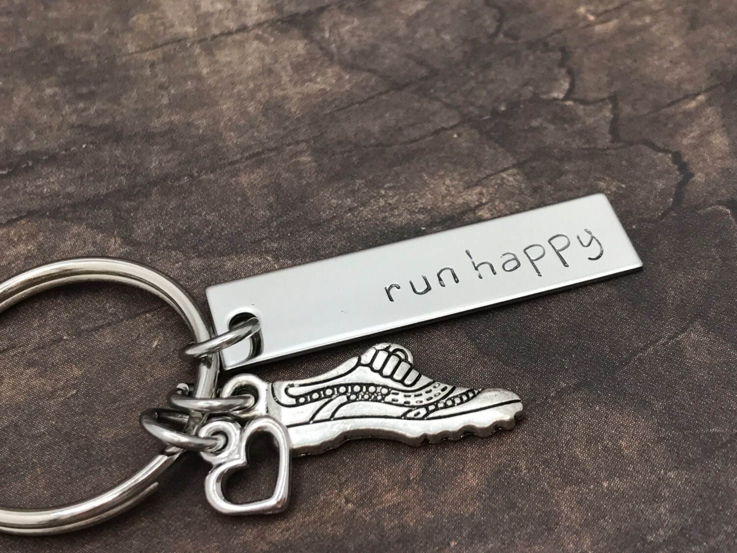 Run happy keychain running keychain running gifts gift for