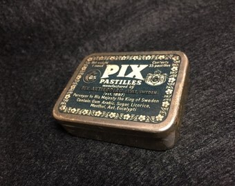 Vintage Advertising Tin Cough Throat Medicine From Sweden