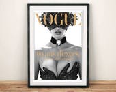 Vogue Excess Excess Poster: Cubierta de la revista Erotic Fashion, Art Print Wall Colgando