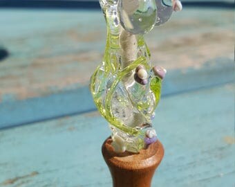 Glass Goddess Statue - Lampwork Goddess Bead, Unusual Beads, Goddess Sculpture SRAJD, GBUK, fhf