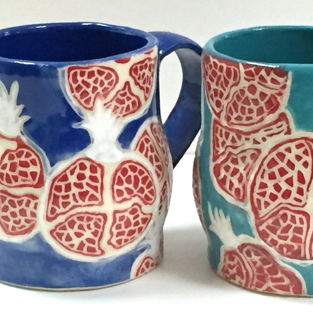 Hand Built Sgraffito Carved Pottery by Carol by TheClayBungalow