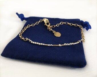 Morse Code Bracelet - Morse Code Jewelry - Secret Message Bracelet - Custom Morse Code Message - Sterling Silver Bracelet - Gold Bracelet