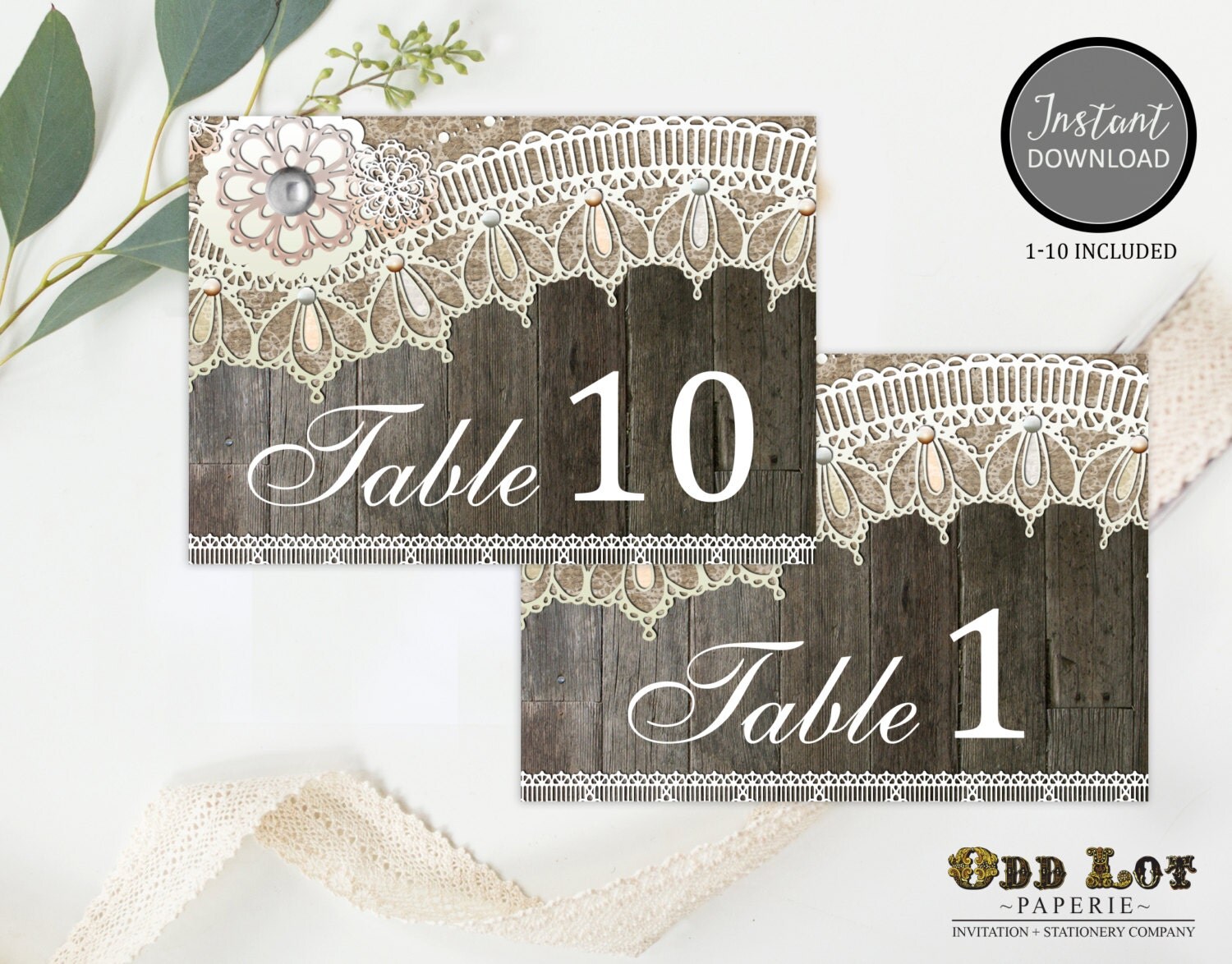 Printable Table Numbers Rustic Wedding Wedding Reception