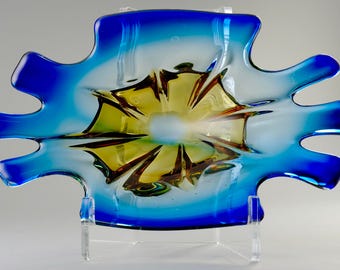 Vintage Mid Century Danish Modern Biomorphic Art Glass Bowl