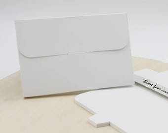 Set of 10, White Post Card Gift Box, Favor, Gift, Party