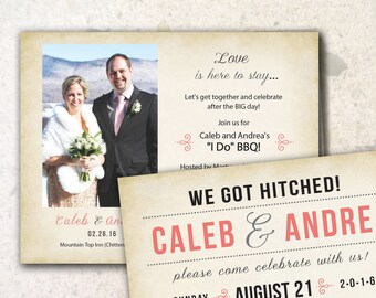 Wedding Reception We Got Hitched Elopement Vow Renewal Invites Invitations Magnets Post Cards Rustic Country Beach Wedding Reception We Got Hitched Elopement Vow Renewal Invites Invitations Magnets Post Cards Rustic Country Beach