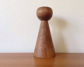 Vintage Danish Modern Teak Candle Holder