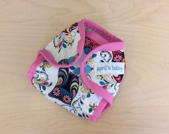 Newborn waterproof cloth diaper cover - fits 6-12 lbs, night owl