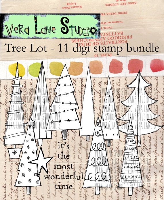 Tree Lot - 11 digi stamp bundle