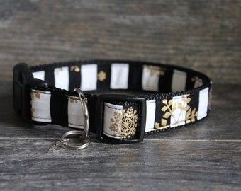 Christmas Dog Collar - Snowflake Collar - Pick your color