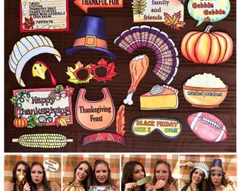 festive Thanksgiving photo booth props - perfect for your Thanksgiving dinner with family and friends