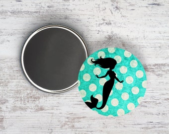 Polka Dots Mermaid 2.25" Magnet