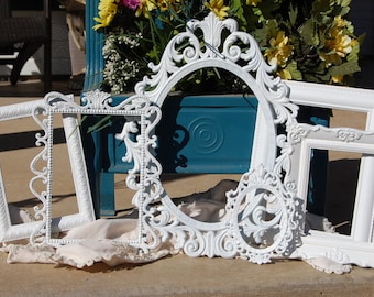 Shabby Chic Picture Frame Set - Ornate Vintage Frame Collection - Set Of Picture Frames