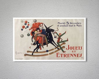 Jouets et étrennes Vintage Poster by Leonetto Cappiello - Poster, Sticker or Canvas Print