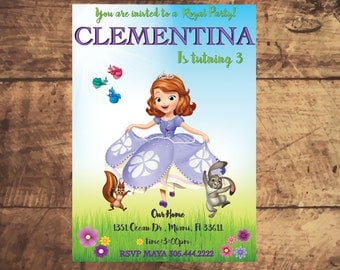 SOFIA THE FIRST Birthday invitation, Disney Junior, disney princess, printable, Invitacion, invitation d'anniversaire, invito compleanno