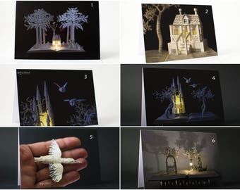Greeting Card - Book Sculpture - Paper Art
