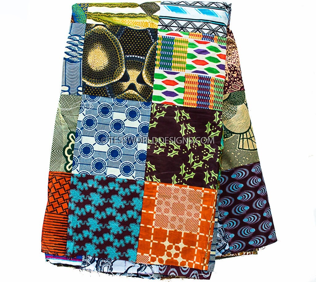 Handmade Patchwork fabric from Africa /African Fabric/ African Print