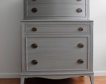 SOLD****Grey Tall Dresser/Chest of Drawers/Bureau