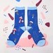 Mushroom Blue Unisex Crew Socks | mens socks |  womens socks | colorful funny & comfortable socks