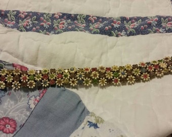 Enamel and metal beaded jeweled bracelet from 1950s or 60s