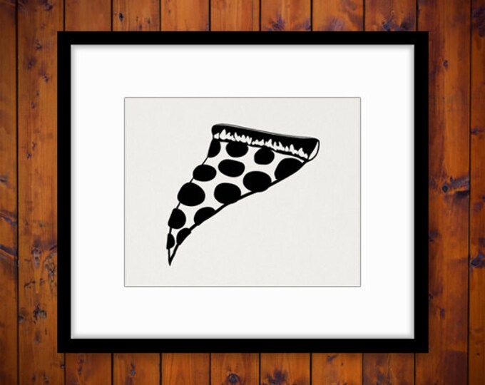 Pizza Digital Printable Download Slice of Pizza Graphic Image Artwork Vintage Clip Art Jpg Png Eps HQ 300dpi No.4336