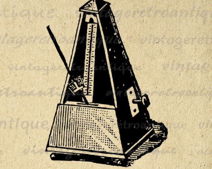 Metronome Image Graphic Download Music Digital Illustration Printable Antique Clip Art Jpg Png Eps HQ 300dpi No.1358