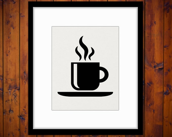 Coffee Graphic Printable Image Download Digital Artwork for Transfers Tote Bags Tea Towels etc HQ 300dpi No.4000