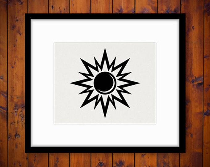 Printable Digital Sun Image Download Sun Graphic Illustration Vintage Clip Art Jpg Png Eps HQ 300dpi No.3967