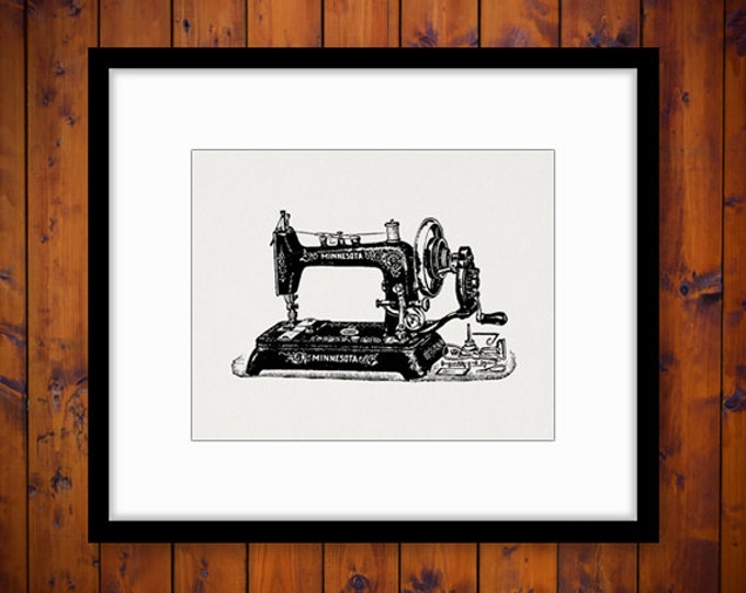 Digital Printable Antique Sewing Machine Graphic Illustration Download Image Vintage Clip Art Jpg Png Eps HQ 300dpi No.1086