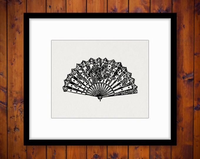 Printable Image Oriental Chinese Fan Download Graphic Digital Vintage Clip Art Jpg Png Eps HQ 300dpi No.1334