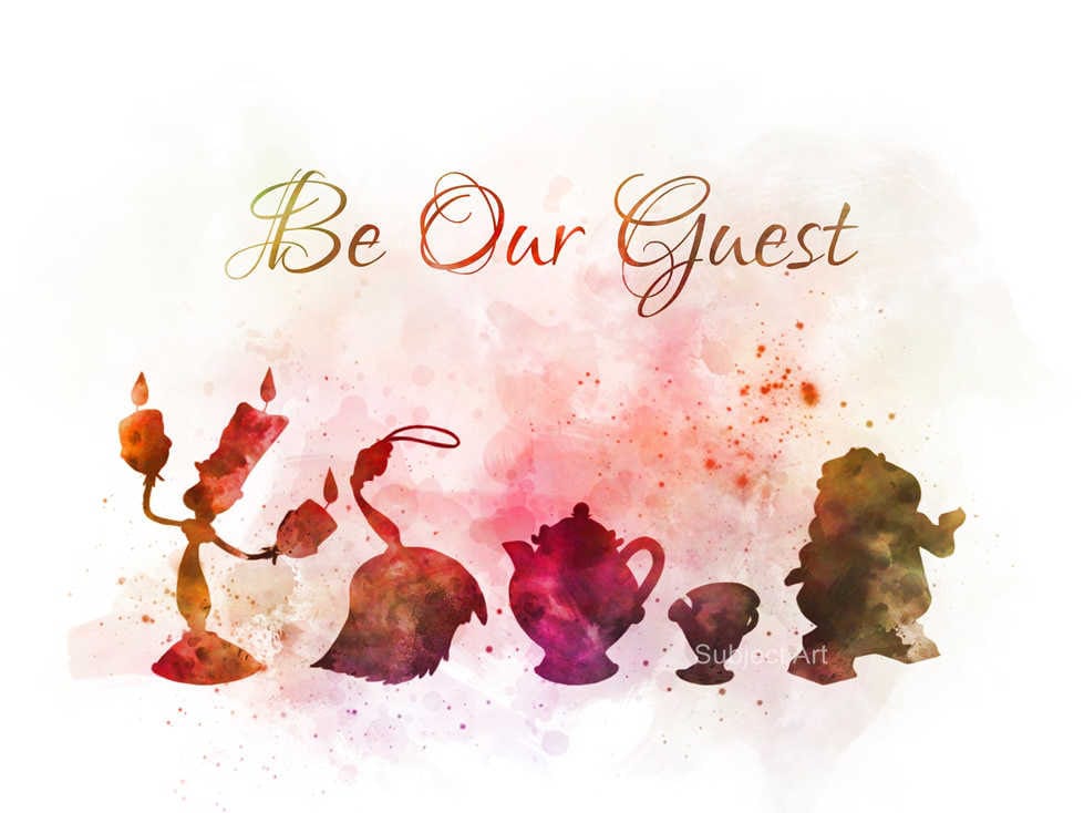 Beauty and the Beast inspired Quote ART PRINT illustration