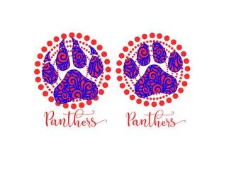 Panthers 2 layers Paw on circle background SVG Png Studio Pdf Eps vinyl cutting file