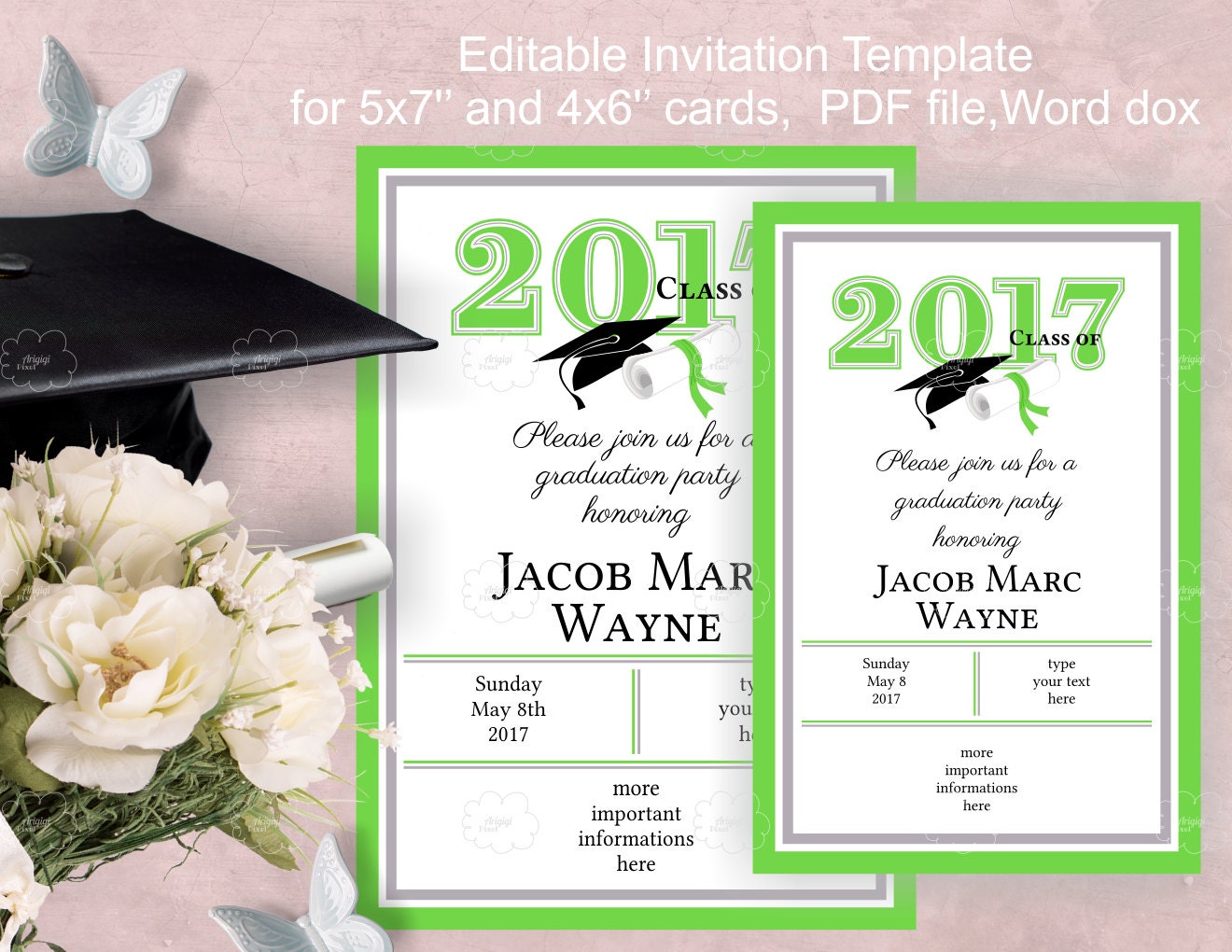 Graduation Party Invitation Template download edit yourself