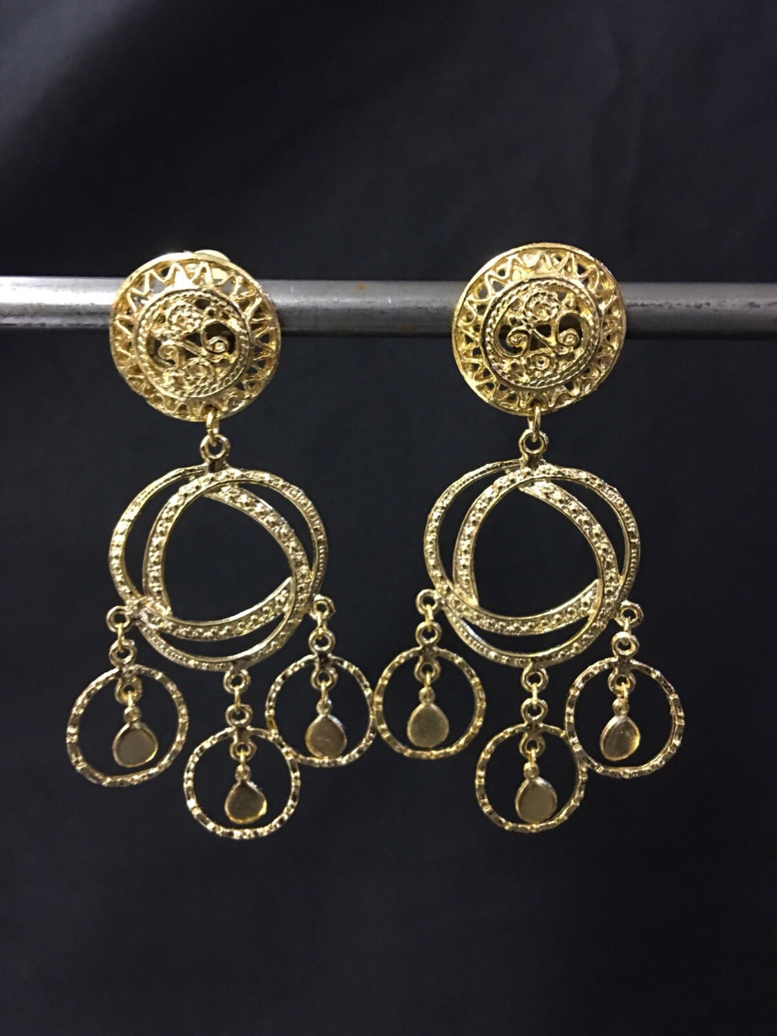 Vintage baroque clip on earrings