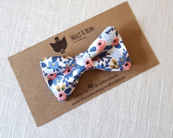 FREE U.S SHIPPING...Newborn Bow Tie, Toddler Bow Tie, Boys Bow Tie, Rifle Paper blue Boys Bow Tie, blue Floral Bow Tie, Men's Bow Tie
