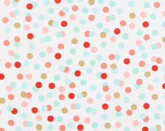 Coral, Spa, Mint&Gold Confetti Crib Sheet, Toddler Bed Sheet, Changing Pad Cover, Pack-N-Play Sheet,Matching Sheet and Changing Pad Cover