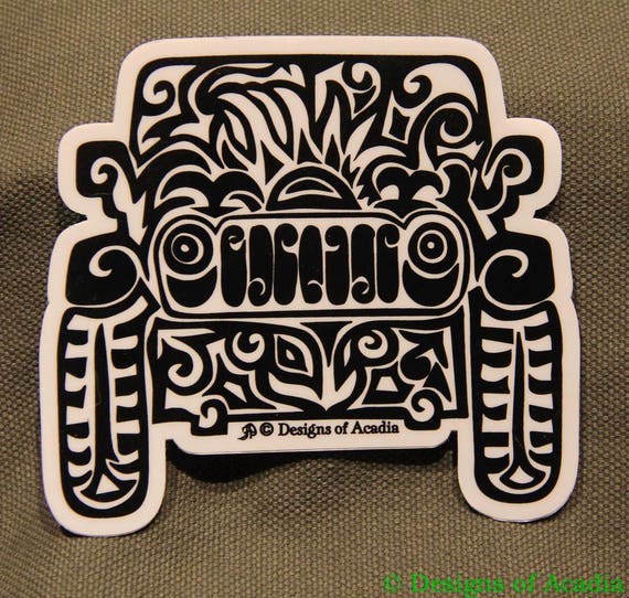  Sticker  LARGE Jeep Tribal  Tattoo  Die Cut