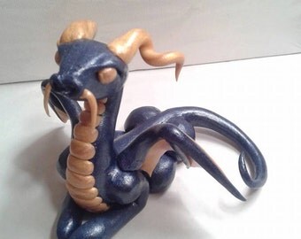 Blue and Gold Guardian Dragon