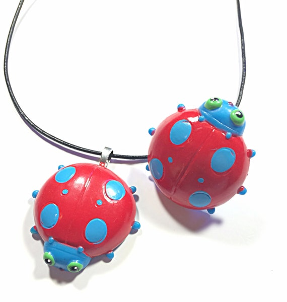 Items similar to Ladybug jewelry set ladybug ring ladybug necklace
