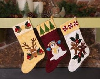 Stockings were Hung Trio Baltimore Christmas Fusible- Laser Cut Quilt Kit